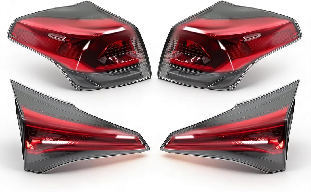 Nakkaa 4pcs Left & Right Tail Lights Assembly Compatible with RA- V Four 2016-2018 Outer Inner Halogen Rear Brake Lamp TO2804133 TO2805128 TO2802133 TO2803133