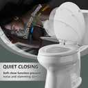 Elongated Toilet Seat Angol Shiold Quiet-Close Molded Wood Toilet Seat with Non-Slip Adjustable Hinges, Anti-Pinch Bumpers, Easy Install & CleanWhite, Elongated 18.5''