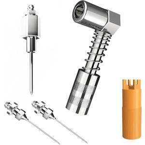 Grease Gun Coupler Needle Tip Kit: 5Pcs Grease Tube Hose Zerk Gun Fitting - 90 Degree Mini Grease Tool Locking Coupler Adapter for Lock N Lube Fittings - Small Quick Connect Grease Gun Nozzle