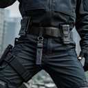 JUKMO Men's Tactical Belt Quick Release Nylon Web for Military Golf Hiking Rigger Heavy Utility Duty Work in Gift Box (Black, S)