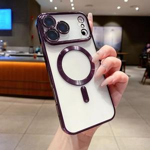 Case for iPhone 17 Pro,Clear Glitter Plating Design Soft Silicone Shockproof Protective Bumper with Wireless Charging Protective Phone Case for iPhone 17 Pro,6.3 Inch 2025 (Purple)