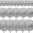 PartyWoo Silver Disco Ball Foil Balloons 20pcs Different Sizes Pack of 22 15 10 Inch Large Round Foil 4D Inflatable Mirror Ball Mylar Balloons for Graduation Men Birthday Space Party Decorations