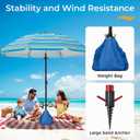 HOMEDEMO 8FT Large Beach Umbrella with Weight Bag & Sand Anchor, Outdoor Umbrellas with Adjustable Aluminum Pole and Table, Heavy Duty Windproof & UPF 50+