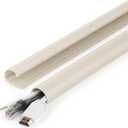 Cord Hider 34in (2X L17in), ZhiYo Cable Hider for 2-4 Cords, Cord Covers Wire Covers for Cords Wall Mount TV, Cable Cover Wall Wire Hider for Cords, Cable Raceway Beige, W1.4in x H0.7in