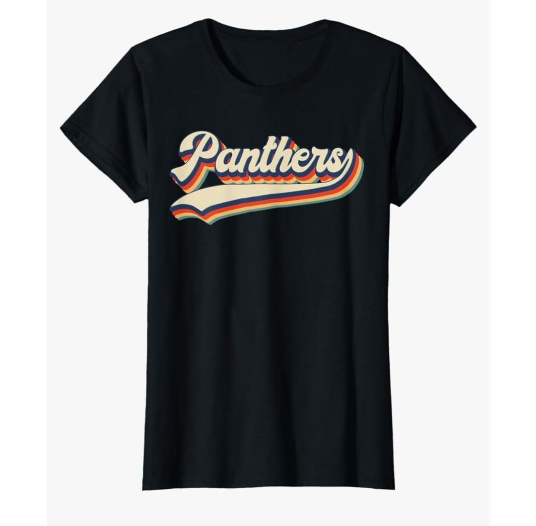 Panthers School Sports Name Vintage Retro Gift Men Women Boy T-Shirt, Size: S