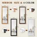 Full Length Mirror 65"x24" Solid Wood Frame Floor Large Mirror for Living Room, Bedroom Hanging or Leaning Wall-Mounted, Black