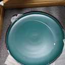 Ceramic Dinner Plates, 10.25 Inch Flat Dish Set for 4, Perfect for Family and Entertaining, Microwave & Dishwasher Safe, Dinner Dishes for Steak, Sandwiches, Pizza, Pasta, Modern Green