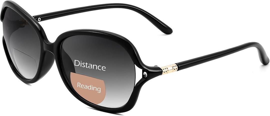 FEISEDY Fashion Bifocal - Reader Sunglasses, Butterfly, Blue Light Blocking Reading Glasses - UV400 Protection B0286