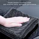 3 Pack Car Drying Towel Set - 1200 GSM Double Twist Pile Microfiber, Super Absorbent, Streak-Free, Scratch-Free, Car Wash & Detailing (24"x36", 16"x24", 12"x12")