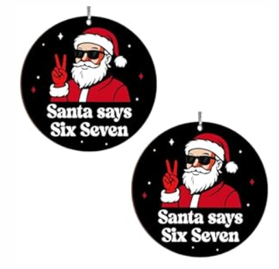 2Pcs 67 Meme Funny Christmas Ornaments 2025, 6 7 Ornament, Funny Six Seven Teen Slang Gingerbread Design Hanging Decorations, 67 Stuff for Xmas Holiday Home Decor (C)