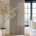 Pinch Pleat Linen Sheer Curtains 102 Inches Long 70 Inch Wide for Patio Sliding Door Light Filtering Semi Sheer Pleated Drapes Back Tab Taupe Tan Extra Wide 70 x 102 Curtain for Living Dining Room