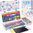 Caliart Watercolor Paint Set, 168 Colors Portable Water Color Palette Kit with Detail Paint Brush, Art Supplies Watercolor Painting Kit Drawing Gifts for Adults Beginners Professional Artists