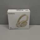 RORSOU B8 Bluetooth Headphones Over Ear, 6 EQ Music Modes and 50H Playtime Deep Bass Wireless Headphones with Mic, Lightweight Folding HiFi Stereo Headset for iPad/Travel/Tablet/PC/Home Beige White