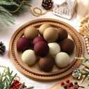 12 Pcs Neutral Matte Christmas Ball Ornaments 2.4 Inch Rustic Boho Burgundy Brown Camel Cream Xmas Bulbs Ornament Vintage Xmas Baubles Modern Christmas Decor for Tree Farmhouse Decor
