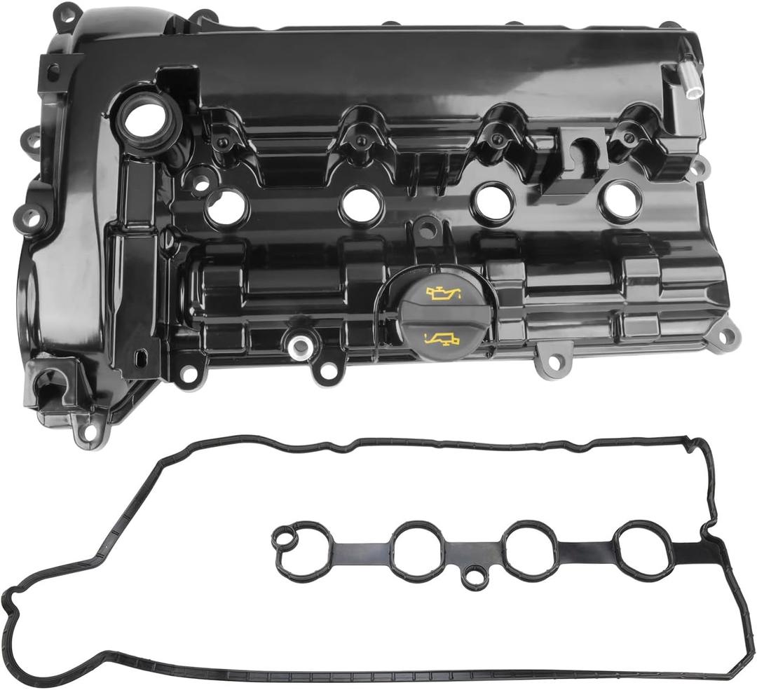 Aluminum Engine Valve Cover Compatible with 2013-2022 Mazda 3 CX-3 CX-5 2.0L L4 Gas Replace PE7W10210 PE0210210