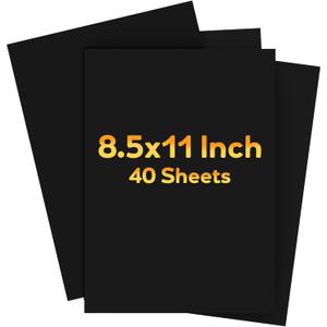 Black Cardstock 8.5 x 11 Card Stock Construction Paper,40 Sheets Black Paper CardStock for Invitations, Art, Drawing, Menus, DIY Card, Tags, Cards Making, Craft, Certificate, School, Office Printing