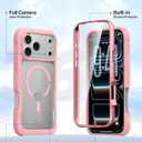 Diaclara Magnetic Designed for iPhone 17 Pro Max Case Full Body Bumper,[Compatible with MagSafe] Military Drop Proof Cover with Built-in Touch Sensitive Anti-Scratch Screen Protector, Pink