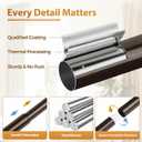 TONIAL Curtain Rods 32 to 58 Inch(2.6-4.8ft), Telescoping Splicing 3/4 Drapery Rods for Windows 20 to 53 Inch(1.7-4.4ft)32 to 58 Inch Decorative Single Rod with Small Cap Finial, Bronze