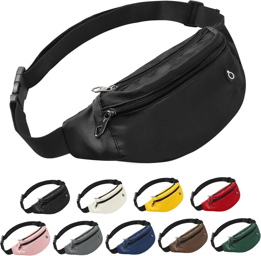 Fanny Pack For Women And Man Crossbody Bag Cross body Bag With Adjustable Strap For Travel Running Hiking Walking Workout Black