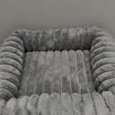 FURTIME Dog Bed for Small Dogs, Washable Orthopedic Dog Bed with Removable Cover, Rectangle Soft Calming Sleeping Puppy Bed Durable Pet Cuddler with Anti-Slip Bottom, Grey, S (20"x19"x6")