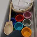 Rainbow Balls in Cups Toddler Montessori Toys for 3 Year Old Up, Kids Preschool Wooden Matching Games for Learning Color Sorting and Counting