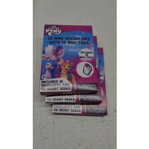 My Little Pony 16 Mini Valentines with 16 Bag Tags 3 Pk