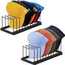 Hat Organizer for 20 Baseball Caps, Metal Tabletop Ball Cap Rack for Closet, 2 Pack Baseball Cap storage Stand for Men Dresser, Gift