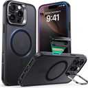 ESR for iPhone 16 Pro Max Case,Camera Control Button Compatible with MagSafe, Military-Grade Protective Case, Built-in Stash Stand Phone Case Classic Series, Frosted Black