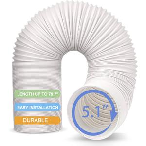 Jin&Bao Air Conditioner Vent Hose, Portable Exhaust Duct with 5.1 (5) Diameter, Clockwise Rotation, Length up to 78 Inches, Universal Replacement AC Hoses