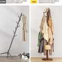 Taitiy Solid Wood Coat Rack Freestanding Coat Tree with 10 Hooks for Bedroom, Livingroom, Entryway, Sturdy Coat Hanger Stand for Hats, Coats, Scarves, Handbags, Purses