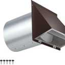8 inch Hooded Wall Vent with Screen and Damper,Wall Vent Cover Exhaust Vent Outdoor Wall Cap Exterior Air Vent Cover for Kitchen Range Hood HVAC Duct Dryer Ventilation,Galvanized Steel,Brown