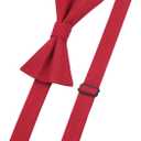 2 x Mens Charm Linen Cotton Bowties - Solid Pretied Bow Ties for Men Wedding Groomsmen (Red)