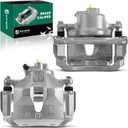 YHTAUTO Front Disc Brake Calipers with Bracket Replacement for Toyota Camry 2005-2006, Avalon 2005-2007, Sienna 2004-2010, Solara 2004-2008 2.4L 3.0L 3.3L 3.5L, Front Driver Passenger Caliper Assembly, 2 Pack