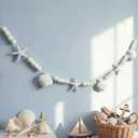Moukeren Felt Starfish Seashell Party Banner 8.2 ft Beach Birthday Party Garland Decorations 3D Ocean Coastal Nautical Hanging Banners for Ocean Sea Mermaid Wish Beach Wedding Baby Shower DIY Decor