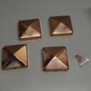 4 Pcs Copper Fence Post Caps with Screw, 4x4''(Actual 3.5x3.5'') Copper Post Cap for Metal Wood Cedar Deck Corridors Mailbox End Cover