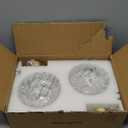 Vintage Wall Sconces with Clear Flower Glass Lampshade, Indoor Bath-Room Wall Sconce, Modern Gold Industrial Lighting Fixture for Mirror Living Room Hallway 2 Pack