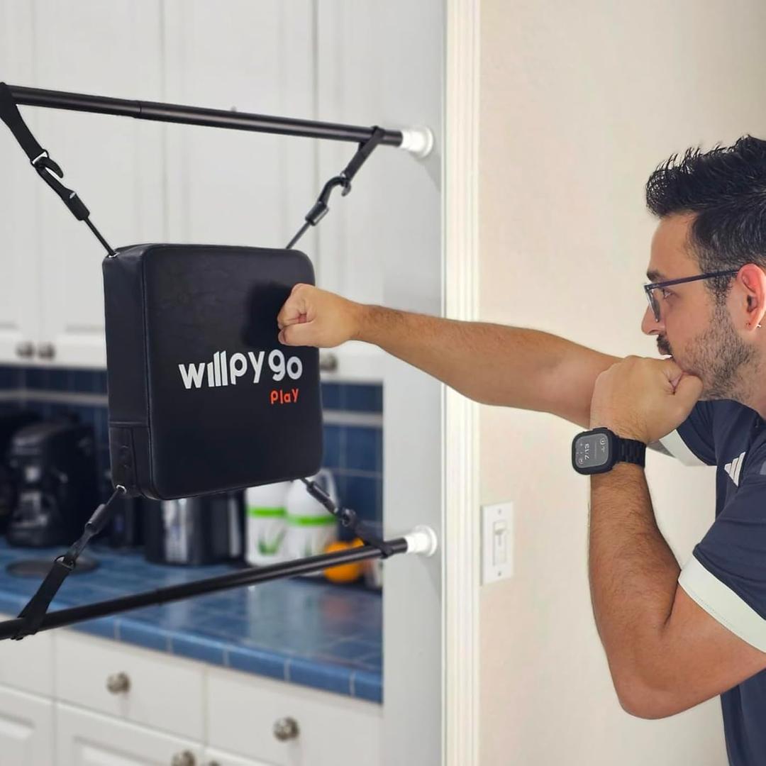 willpygo Boxing Bag Doorway Punching Bag Apartment Friendly Workouts Aerobic Exercise Stress Relief Punching Bag for Adults Boxing Equipment Home Workout Equipment 26"-36" Size Black