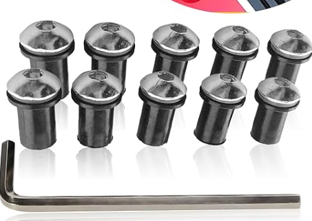 UGSHY 11 PCS Motorcycle Windshield Bolts Screws Kit, 5MM Durable Matal Vehicle Screw Fasteners Accessories with Installation Tool, Universal Waterproof Windshield Screws Replacement (Silver)