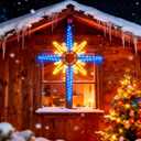 Large Christmas Bethlehem Star, Lighted Star of Bethlehem LED Lights Plug in Rope Light for Outdoor Indoor Xmas Tree Wall Bedroom Hanging Party Decoration(28",Warm Blue)