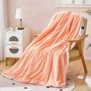 Heated Blanket 72"x84" Full Size, Dual-Sided with Soft Flannel & Sherpa Fabric, Electric Blanket with 9 Heating Levels & 2-10 Hours Auto Off, Machine Washable, Light Coral Pink
