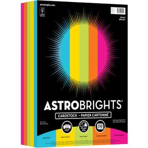 Astrobrights Color Cardstock -"Bright" Assortment, 65 lb Cover Weight, 8.5 x 11, Assorted, 250/Pack