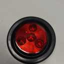 Partsam 2pcs Red Led Trailer 2" Round w/Plug & Grommet Kits, Marker, Flush Mount, Sealed 2" Round Led Marker Lights for RV Trucks