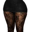 Black Sexy Lace 2 Piece Mini Dress Set Outfit for Women Hollow Out with Stockings Set Clubwear Birthday Party Wear XL