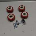 Juvielich 4Pcs Push Cart Wheels 3 Inch PU Caster Wheels Bearings Repair Kits,Heavy Duty Plate Casters Wheels with 3/8 inch bore,Shelf replacement 3 x 1.25 caster wheel for Platform Trucks,Trolly