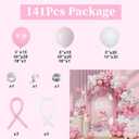 Lattua Pink Bow Balloon Garland Arch Kit - 141PCS Shatterproof Balloons with Bow Decor, Easy Setup for Birthdays, Baby Showers, Anniversaries, Girls & Women Party Decorations