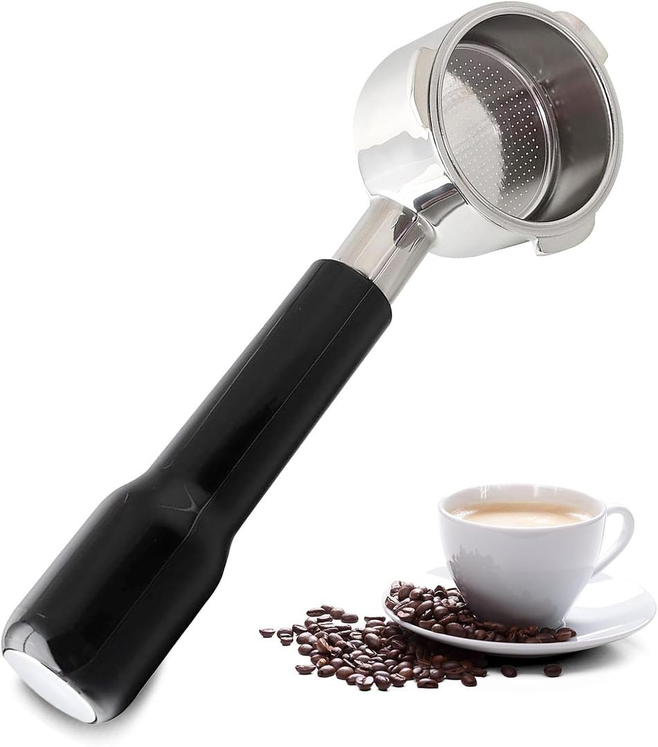 DFD 51mm Bottomless Portafilter Compatible with Gevi Espresso Machine, 51mm Portafilter 3 Ears with Prongs Thickness 4mm Fits for Yabano Included Portafilter Filter Basket Espresso Accessories, slive