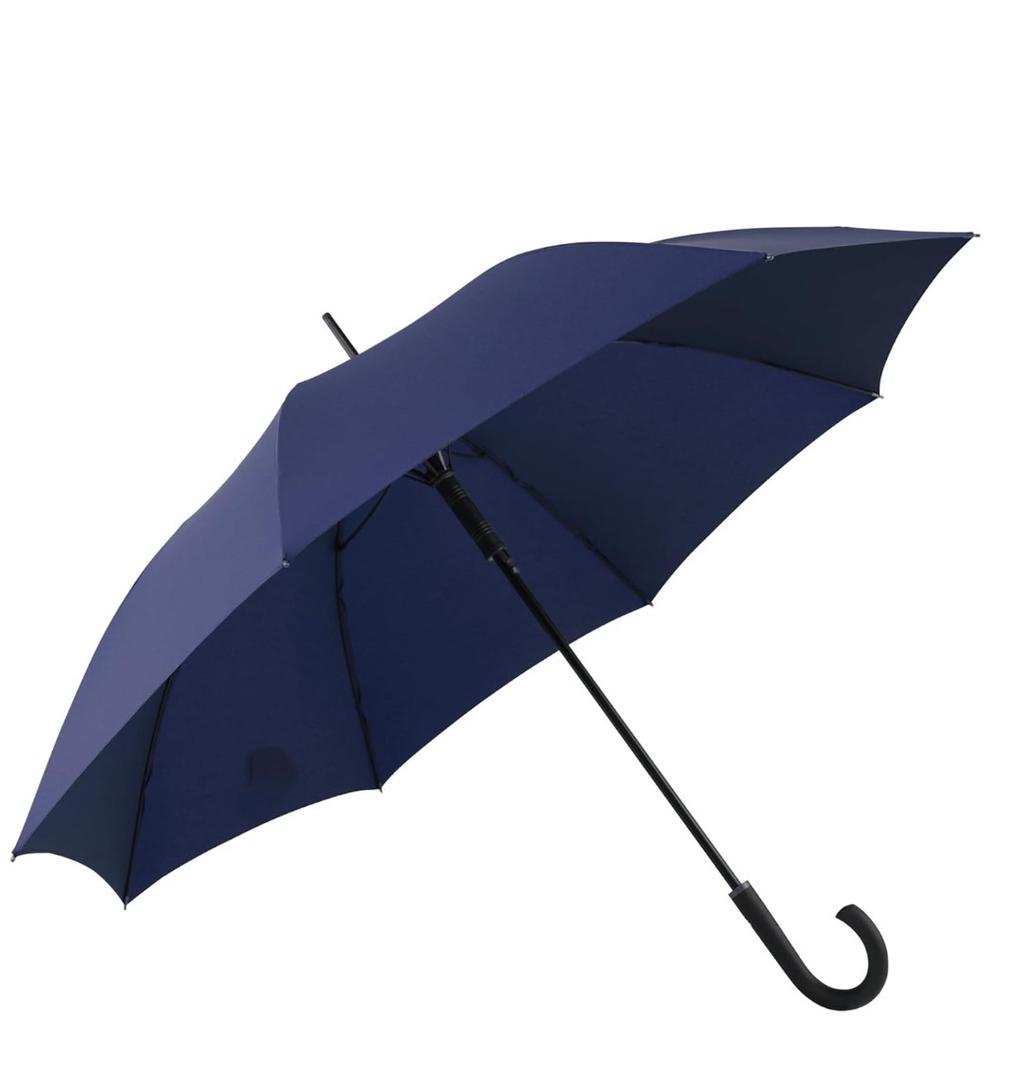 Large Stick Umbrella Windproof Automatic Open 50 Inch Umbrella with Hook Handle,Over Sized J Handle Umbrellas for Men and Women,Windproof Unbreakable Stick Rain Golf Umbrella, navy Blue 
