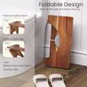 7 Inches Acacia Wood Toilet Stool Squat for Adults,Foldable Poop Stool for Bathroom,Portable Potty Step Stool with Non-Slip Strip,No Assembly Required