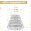 Wenqik 5 Pcs Metal White Cake Stand,16/14/12/10/8 in Round Cake Holder