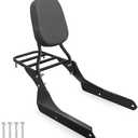 Sissybar Passenger Backrest and Luggage Rack for Honda Shadow Spirit VT750C2 Phantom VT750C2B 2010-2025 (Spirit VT750 Black)